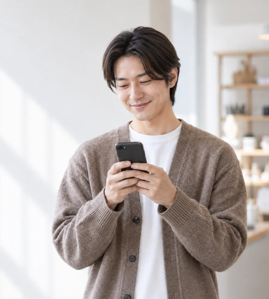 진해 개인돈 대출 상담을 휴대전화로 안내받는 고객