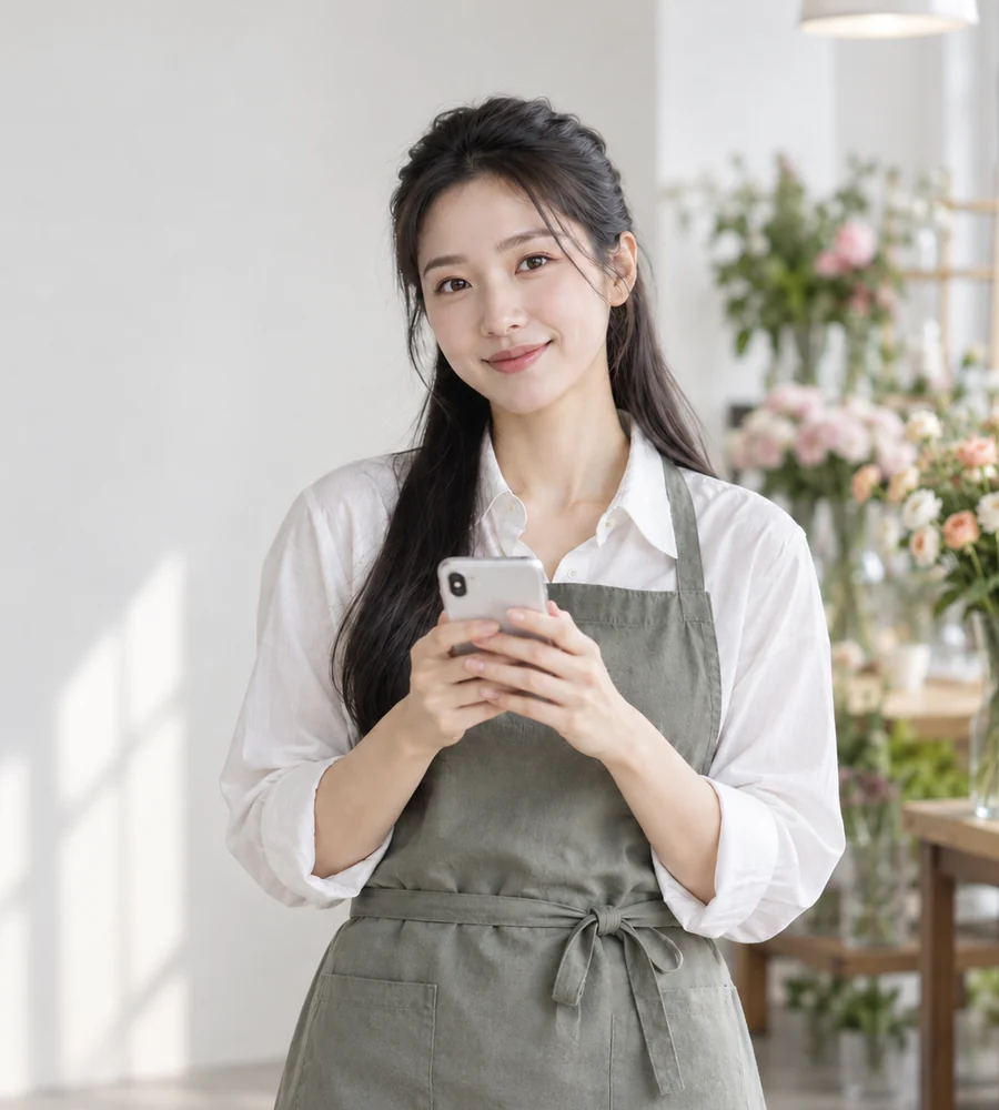진해 개인돈 대출 상담을 휴대전화로 안내받는 고객