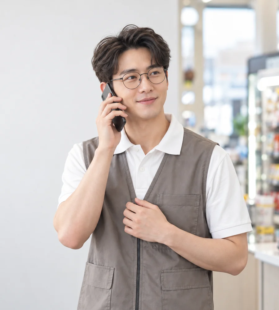 진해 개인돈 대출 상담을 휴대전화로 안내받는 고객