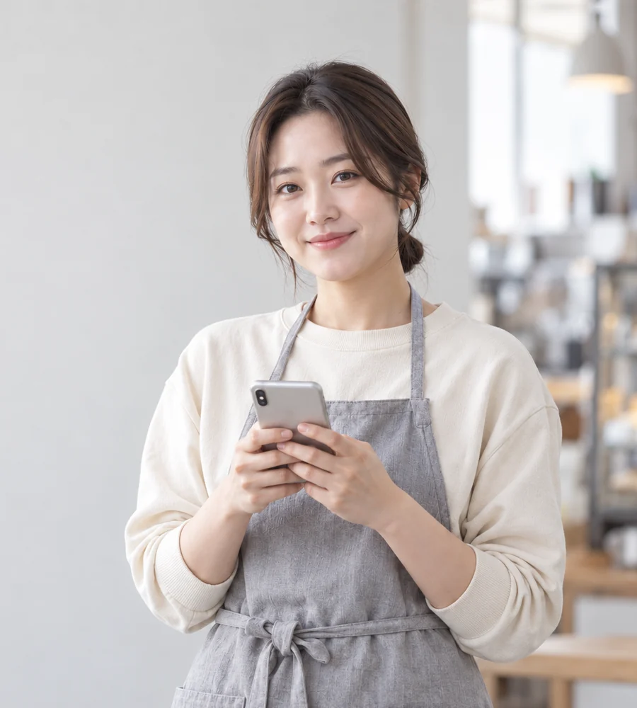 진해 개인돈 대출 상담을 휴대전화로 안내받는 고객